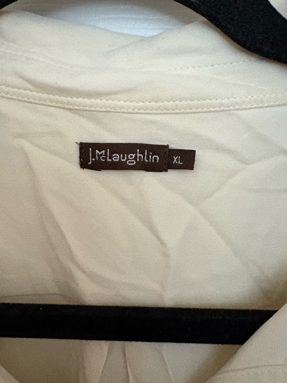 J. McLaughlin Egret White Silk Shirt with Chest Pockets - Picture 6 of 7